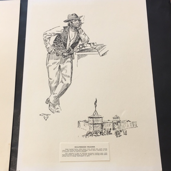 C.M. Russell Reproductions of Original Sketches - Picture 4 of 5
